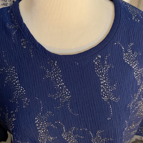 Ruby Red navy blue with sparkly cheetahs size 1X. - Picture 2 of 6